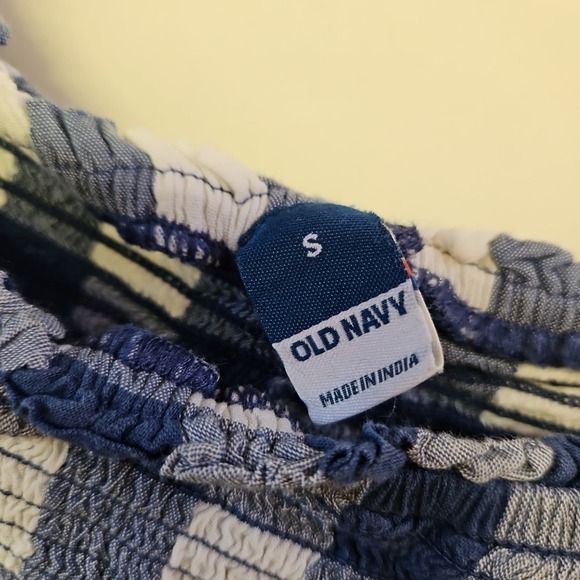 Old Navy Blue & White Gingham Dress Size S Smocked Flutter Sleeve Cottagecore - Picture 4 of 7